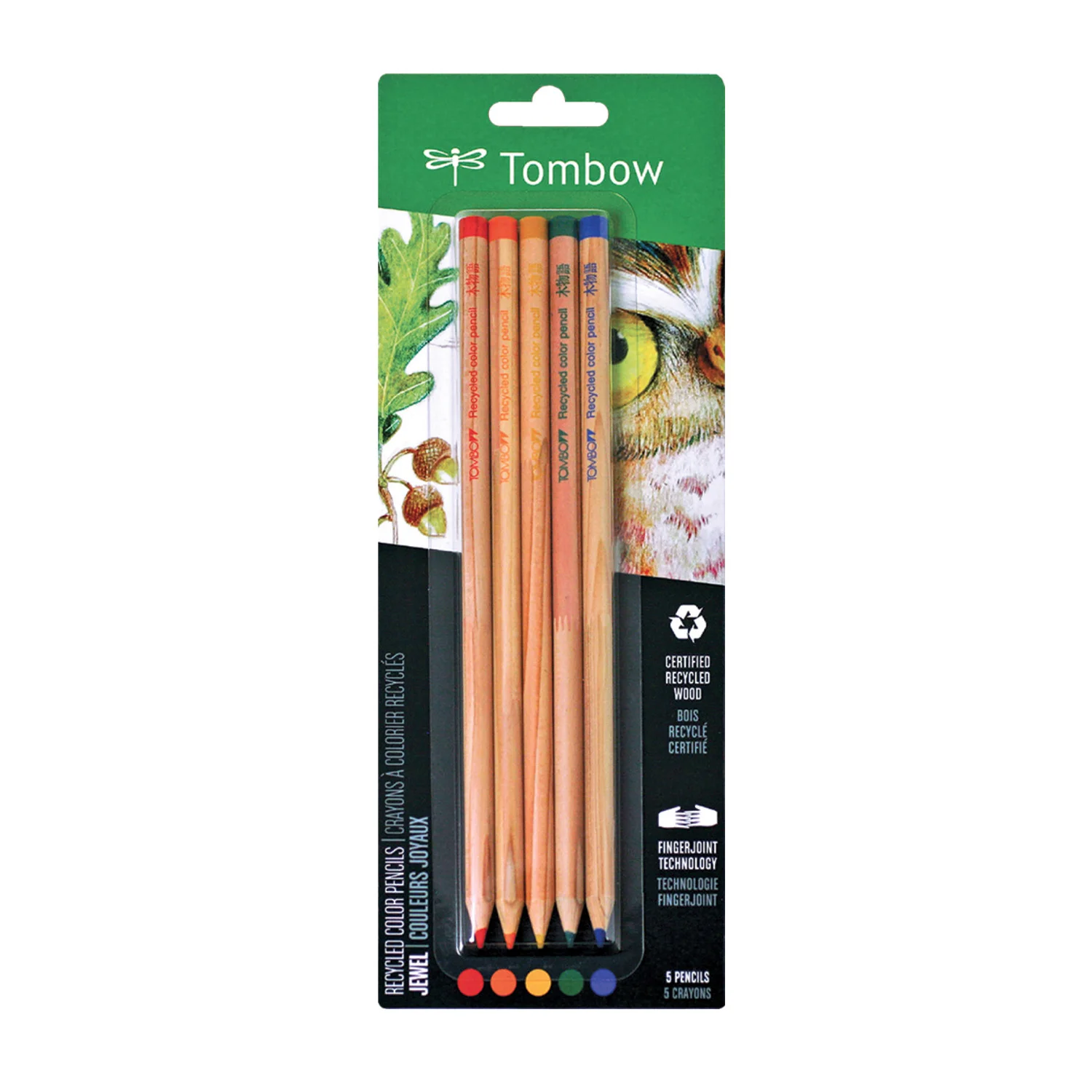 [61551] Set de Lápices Color Recycled Tombow (5 Colores joyas)