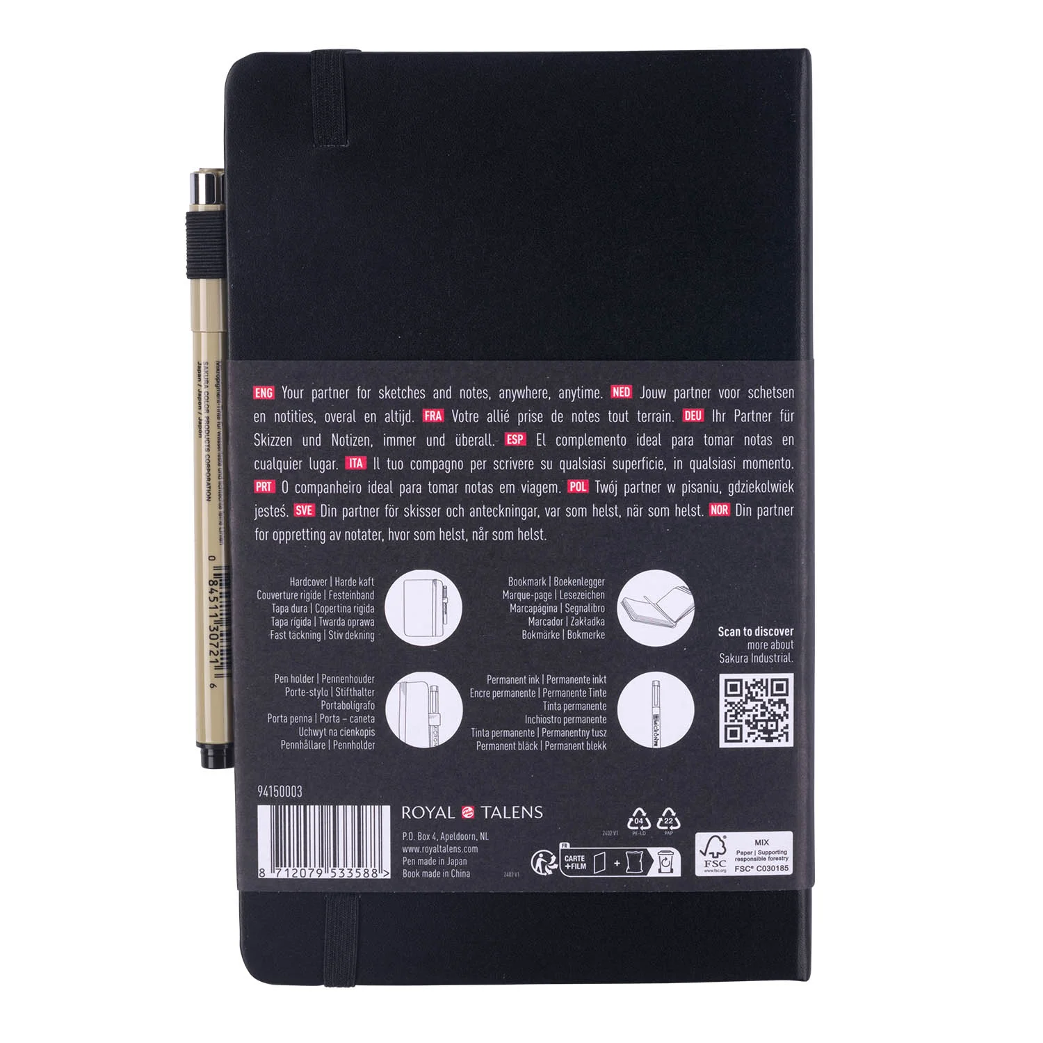 [94150003] Sketchbook Sakura Hoja Blanco 21x13cm + Pigma Micron PN Negro