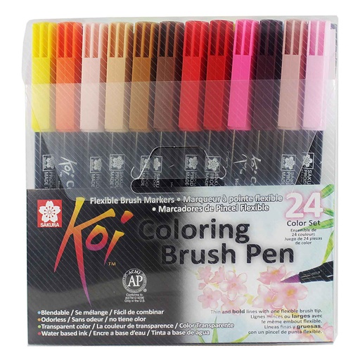 Set Plumones Acuarelables Sakura Koi Brush 24 Colores