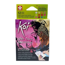 [XNCW-12MH] Sakura Koi Acuarela + Waterbrush 12 Colores 4M+8F