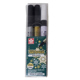 [XPMKA-3CH2] Marcador Permanente Pen Touch Sakura (Oro-Plata-Blanco) 1mm
