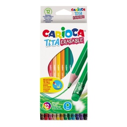 [42897] Lápices Carioca Hexagonal Borrable (12 Colores)