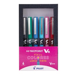 [BXV502] Set Lápiz Tinta HI-TECPOINT Pilot BXV-502 0.5mm 6 Colores