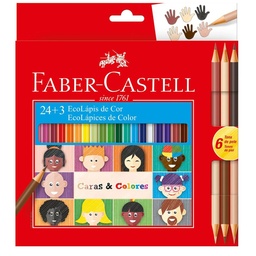 [120124CC] Lapices Faber-Castell Ecolápices 24+3bicolor Caras y Colores