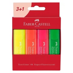[254604] Destacador Faber-Castell TL 46 SuperFluor (4 Colores)
