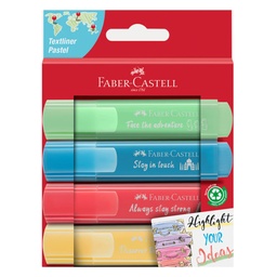 [254625] Destacador Faber-Castell TL 46 Pastel - Viajes (4 Colores)