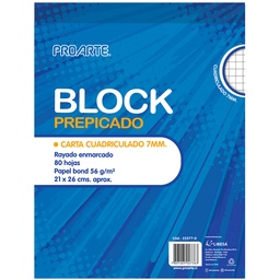 [22577-0] Block Prepicado Proarte Carta 80hjs 7mm