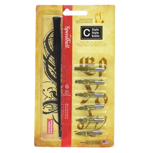 Set de plumillas caligráficas tipo "C" punta oblicua Speedball