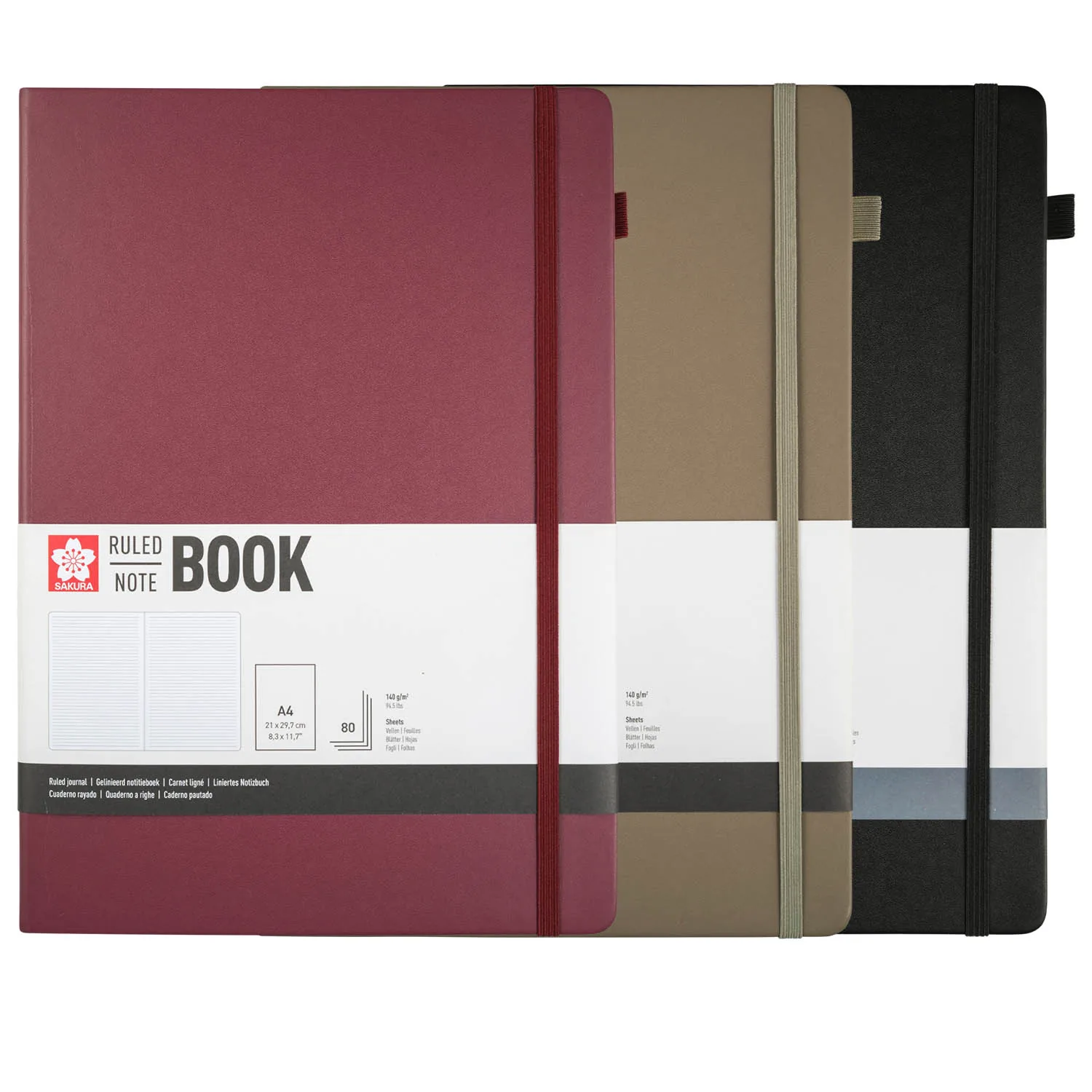 Libreta Sketchbook Sakura Hoja Crema con Lineas 21x30cm