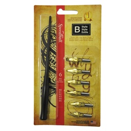 [2956] Set de plumilla caligráfica tipo &quot;B&quot; punta circular Speedball