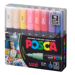 [PC1M-186416] Marcador Uni Posca set 16 Colores 1M (0.7mm)