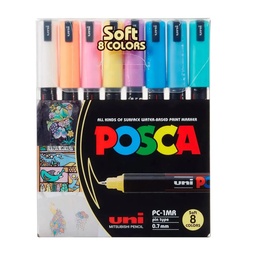 [PC1M-186409] Marcador Uni Posca set 8 Colores Pastel 1M (0.7mm)