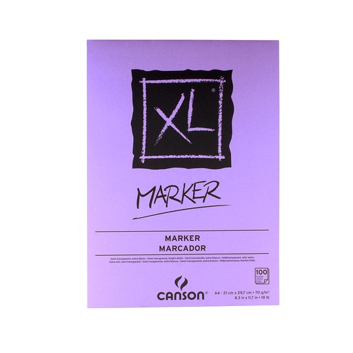 Block Canson XL Marker A4 (21x29.7cm) 70gr. 100hjs