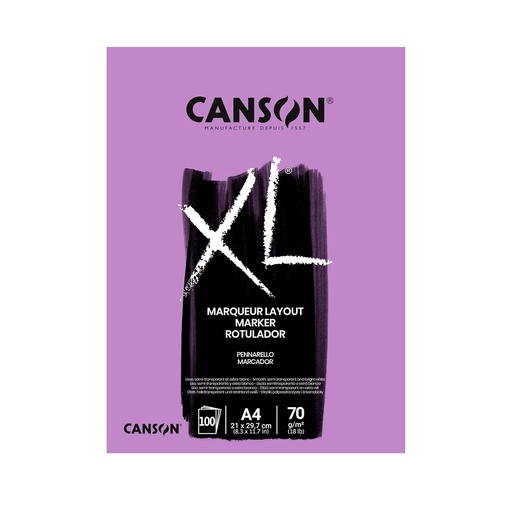 Block Canson XL Marker A4 (21x29.7cm) 70gr. 100hjs