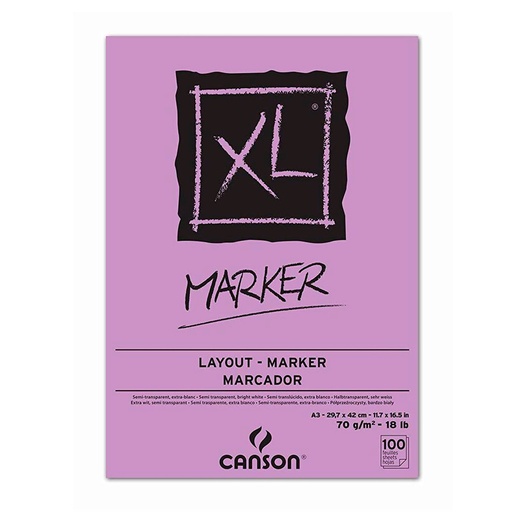 Block Canson XL Marker A3(29.7x42cm) 70gr 100hjs
