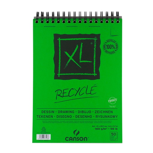 Croquera Canson XL Recycle 160gr A4 (21x29.7cm)