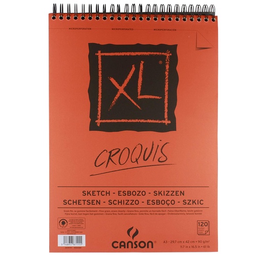 Croquera Canson XL Croquis 90gr A3 (29.7x42cm)