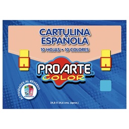 [14278-6] Cartulina Española Proarte 10 Hjs 10 colores 25 x 34cm