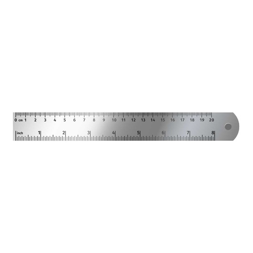 Regla Metálica Proarte Plana de Acero Inoxidable 20cm