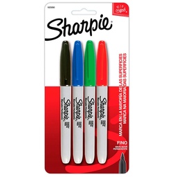 [1825090] Set 4 Marcadores Permantente Sharpie Colores Básicos
