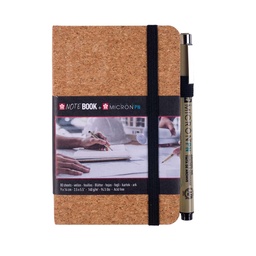 [94150501] Sketchbook Sakura Hoja Blanco 9x14 cm Corcho + Pigma Micron PN Negro