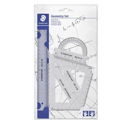 [90998] Set Geometría Staedtler Transparente 20cm 4 piezas