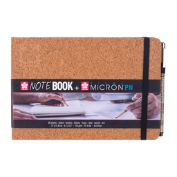 [94150504] Sketchbook Sakura Hoja Blanco 15x21 cm Corcho + Pigma Micron PN Negro