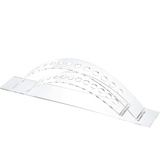 Exhibidor Acrilico Renart 30x8x4.5 cm 12 Espacios Vertical Abanico 1.2 cm ø