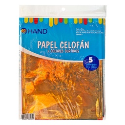 [D0992] Papel Celofán Hand 5 Pliegos Colores Surtidos