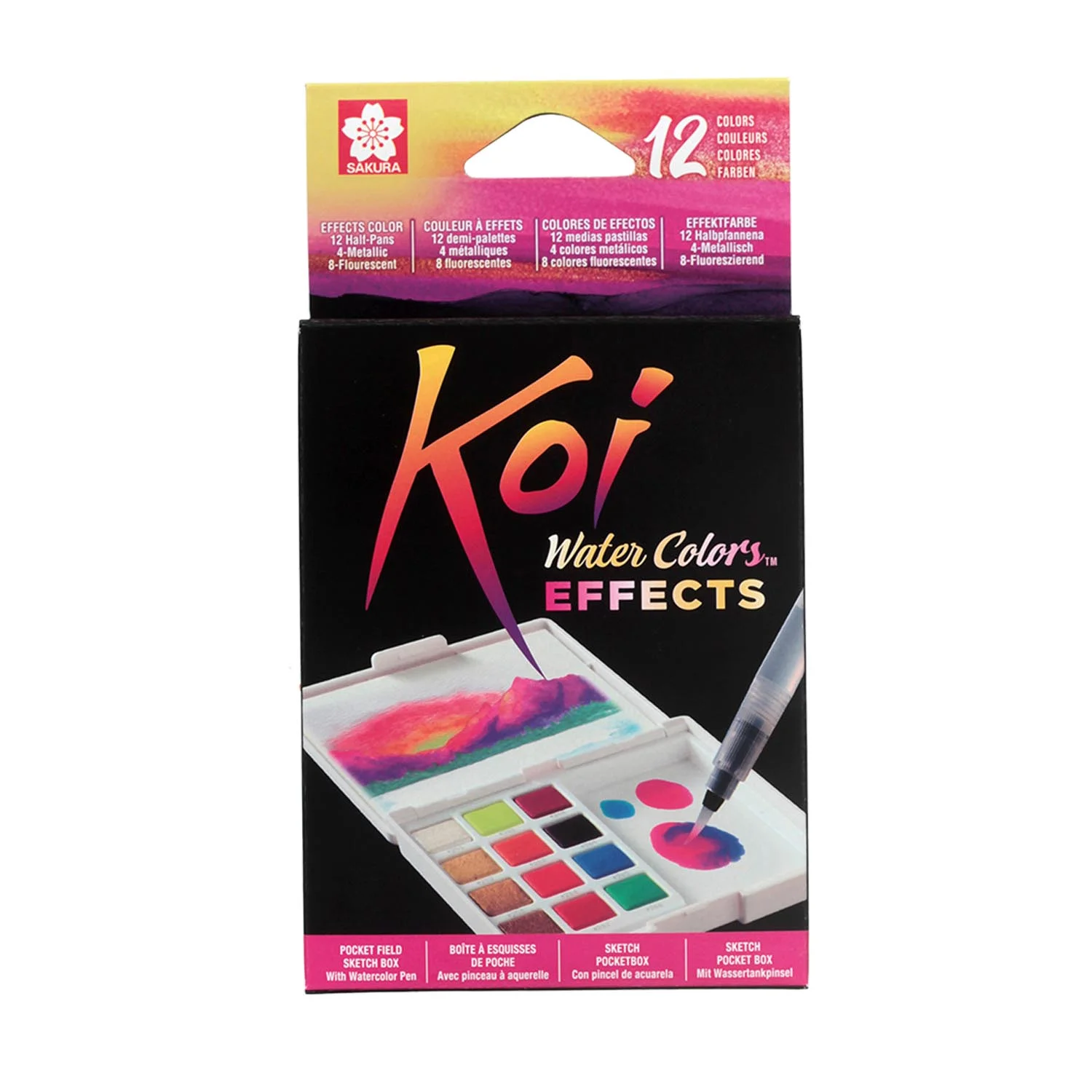 [XNCW-12MH] Sakura Koi Acuarela + Waterbrush 12 Colores 4M+8F