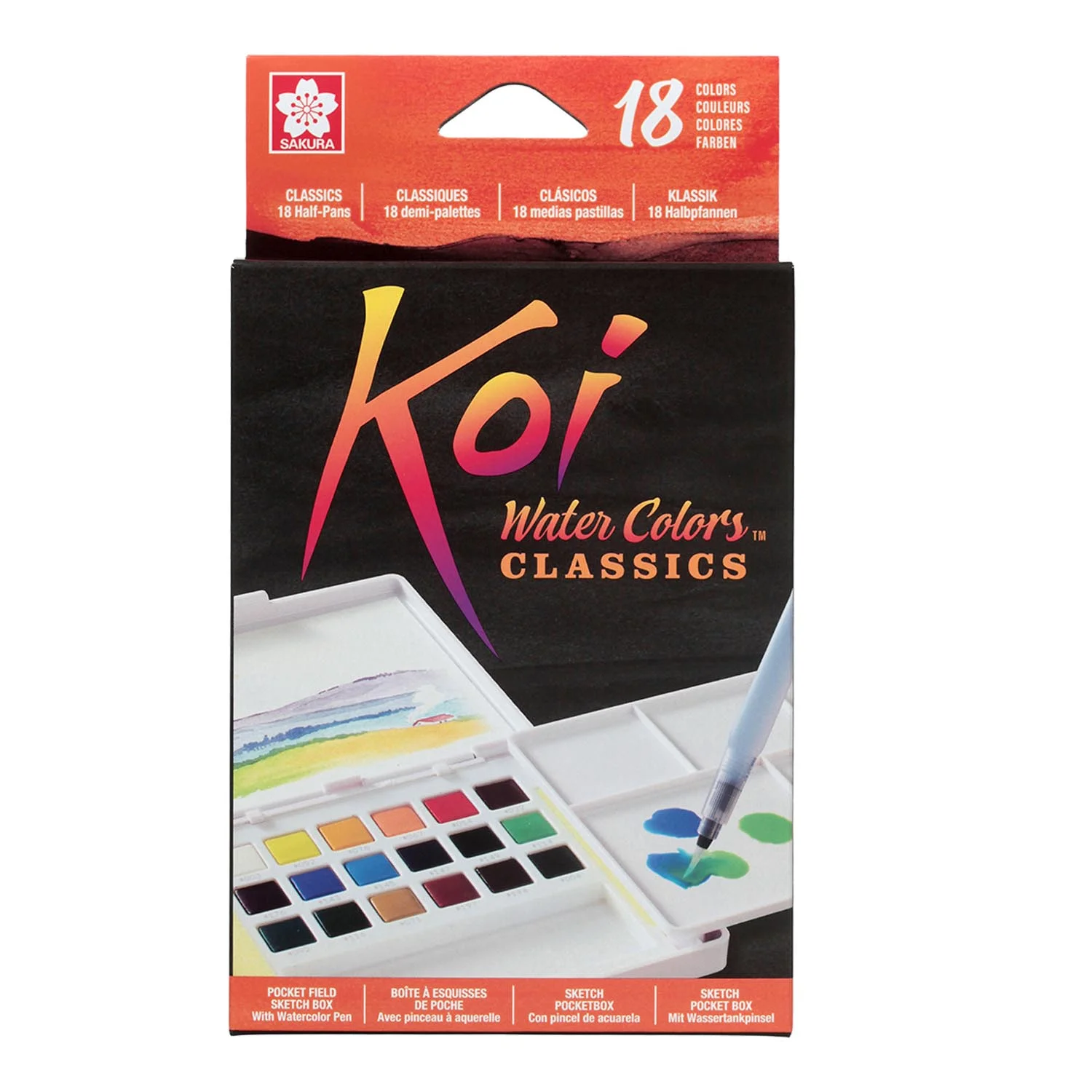 [XNCW-18N] Sakura Koi Acuarela + Waterbrush 18 Colores