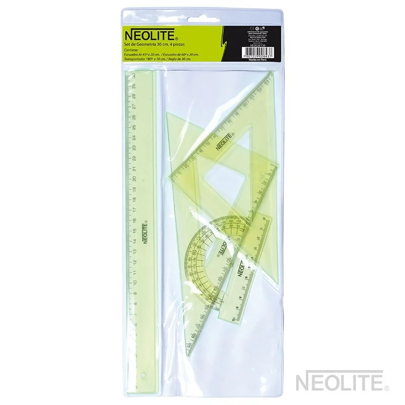[N107002] Set De Geometría Neolite Verde 4 Piezas 30cm