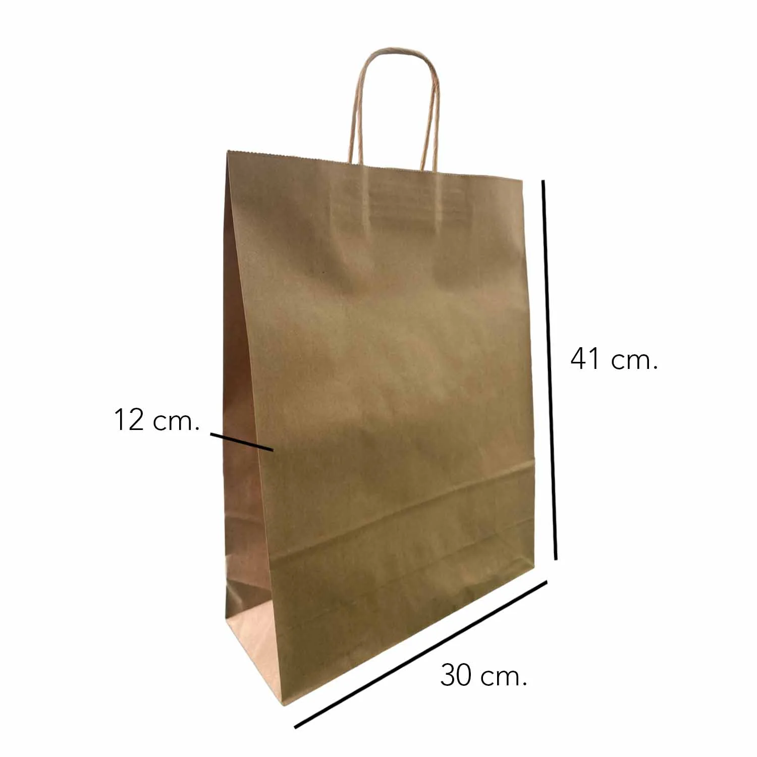 [BOKR0304112200] Bolsa de Papel Kraft regalo empaque con Manilla 30x41x12cm  (1ud)