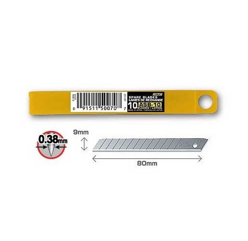 Repuestos de cortador 9mm universales Olfa (10ud)