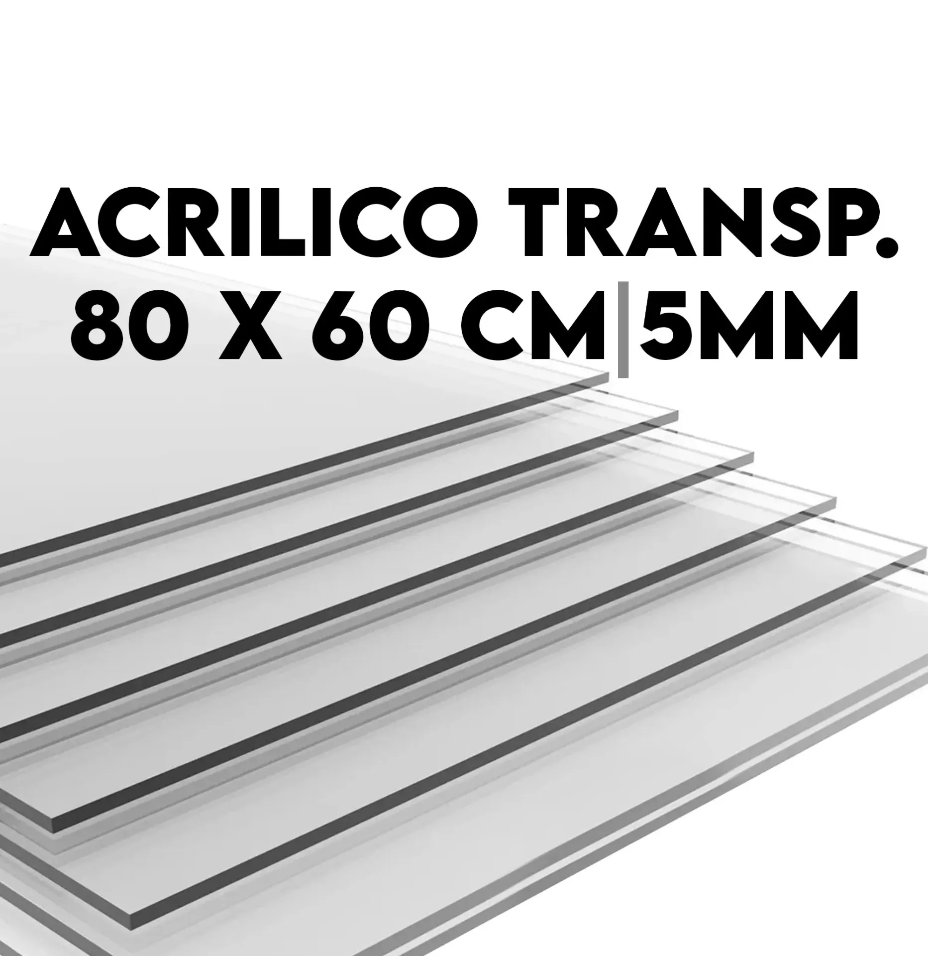 [ACTR08060050] Mica de Acrílico Transparente 80x60cm 5mm