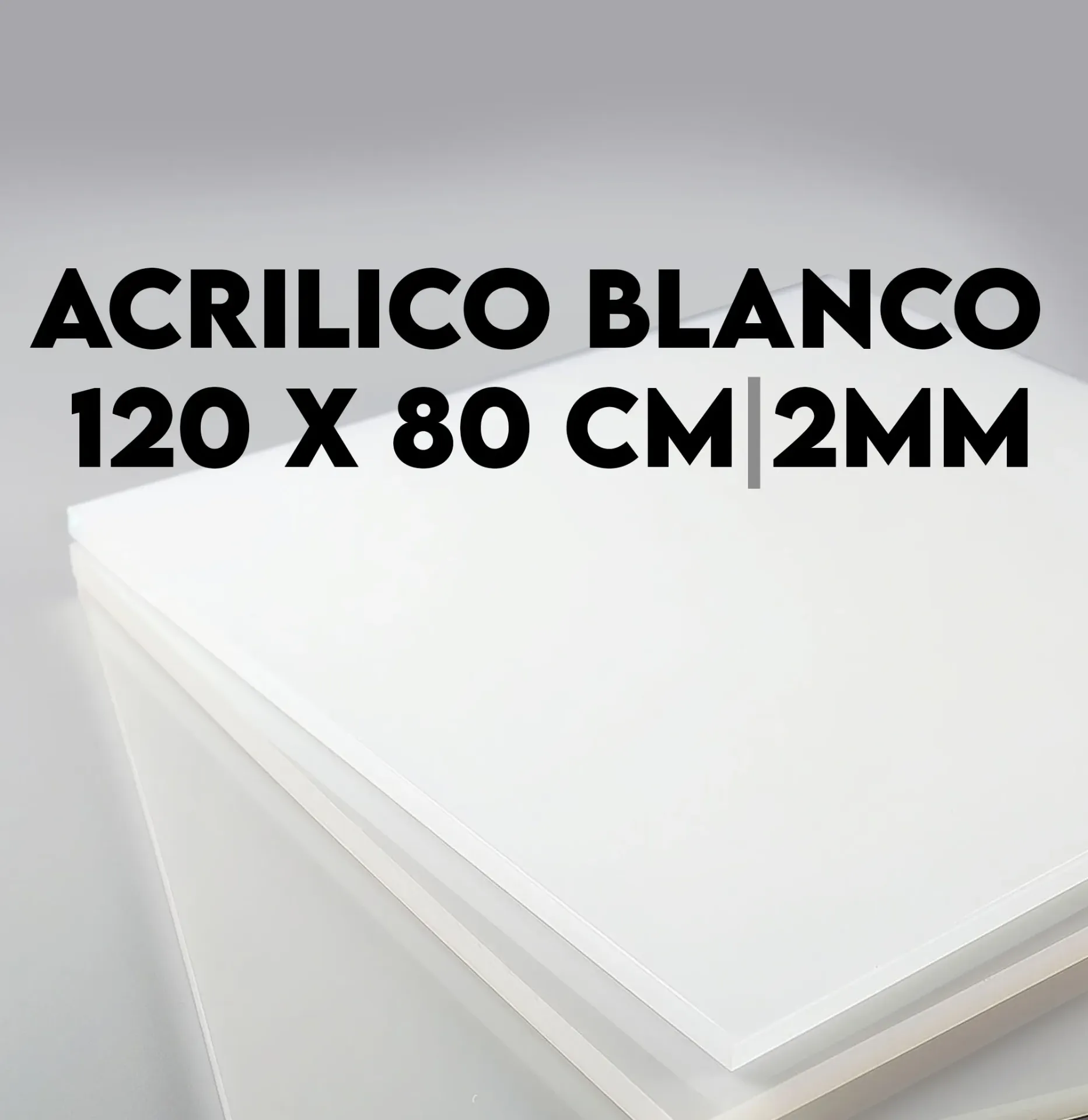 [ACBL12080020] Plancha de Acrílico Blanco 120x80cm 2mm