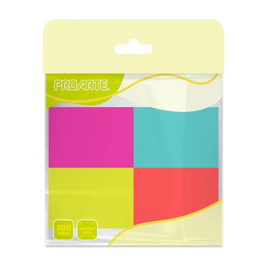 [37872-0] Notas adhesivas Proarte 4 colores 35x47mm 200hj