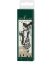 Set de rotuladores Faber-Castell Negro 4 puntas Pitt Artist Pen