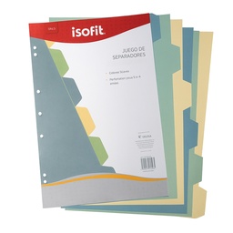 [30649-5] Separador De Hojas Isofit Tamaño Carta 6 Posiciones