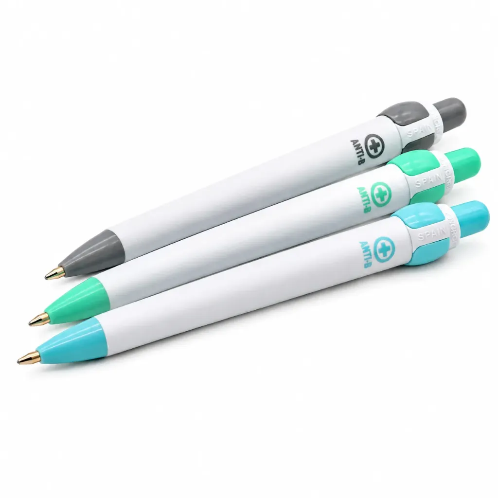 [42101016] Bolígrafo Inoxcrom Rocker AntiB Antibacteriano Punta Media Tinta Azul Colores Surtidos