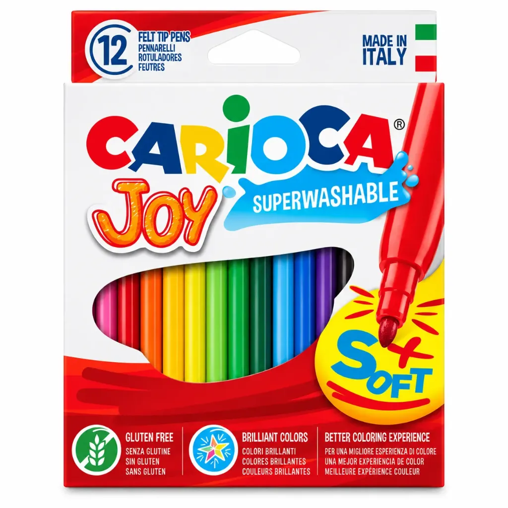 [40614] Plumones Joy Carioca Punta Fina 12 Colores