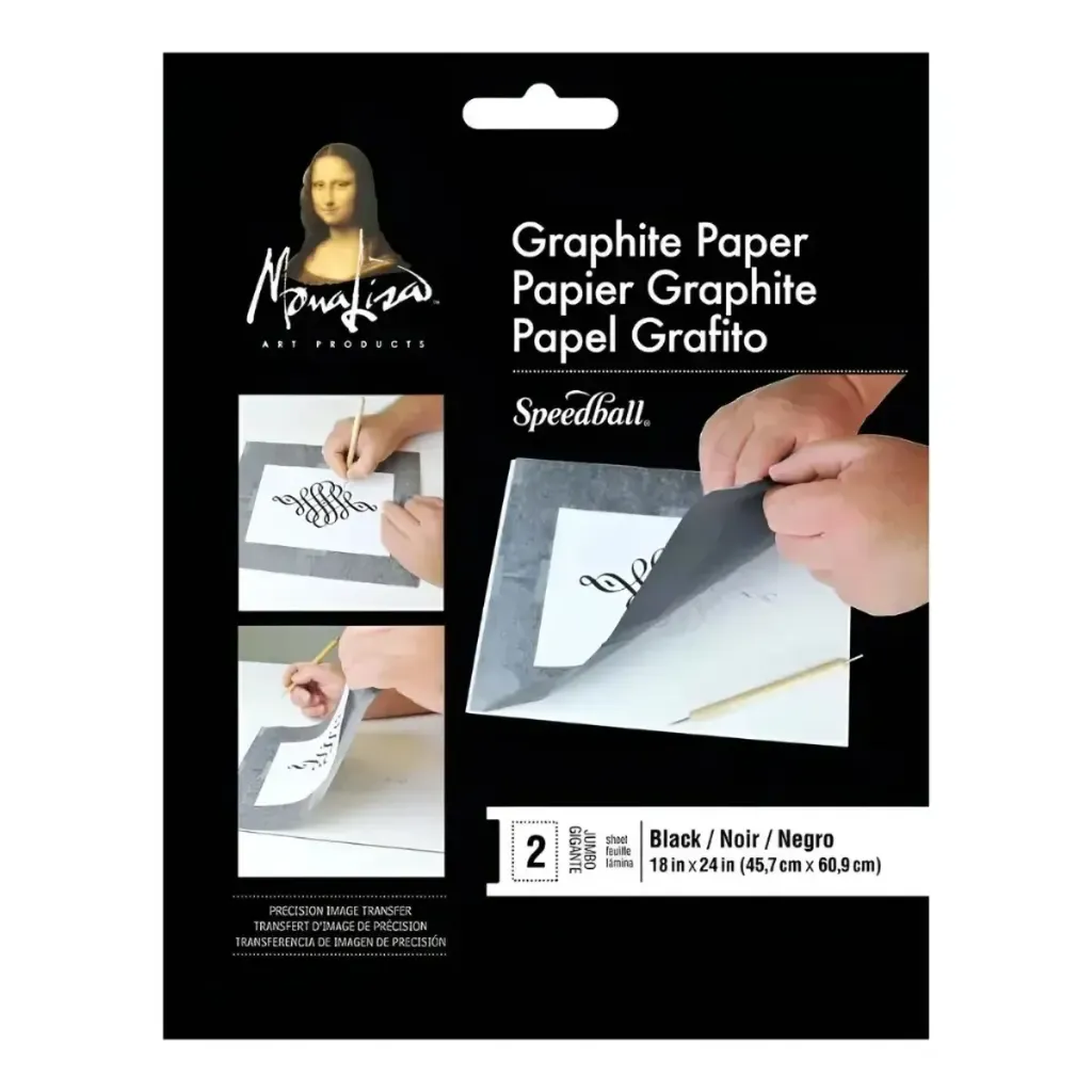 [10749] Papel Calco Grafito Negro Mona Lisa Speedball 45.7 × 60.9 cm – 2 Hojas