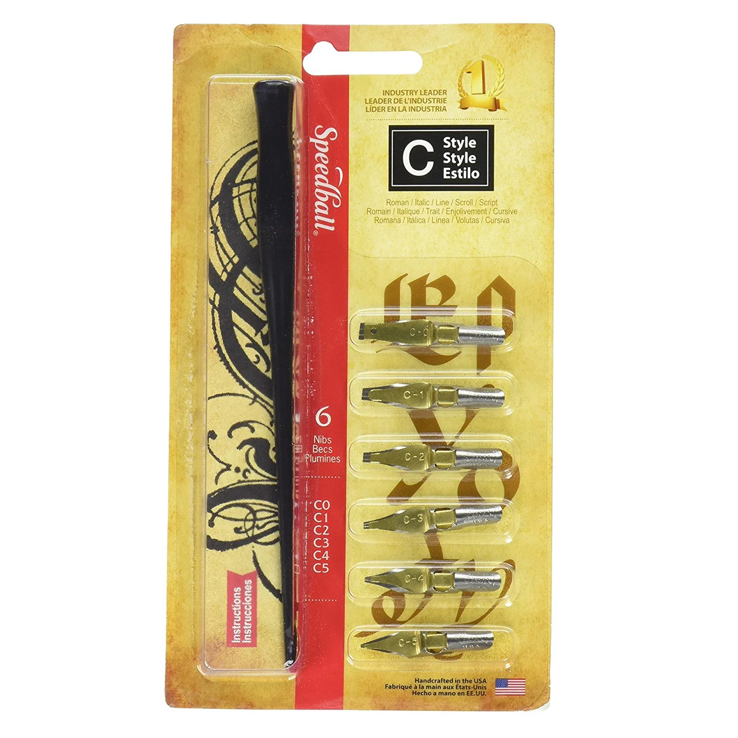 [2957] Set de plumillas caligráficas tipo "C" punta oblicua Speedball