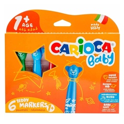 [42815] Plumones Carioca Teddy Baby Super Lavable (6 colores)