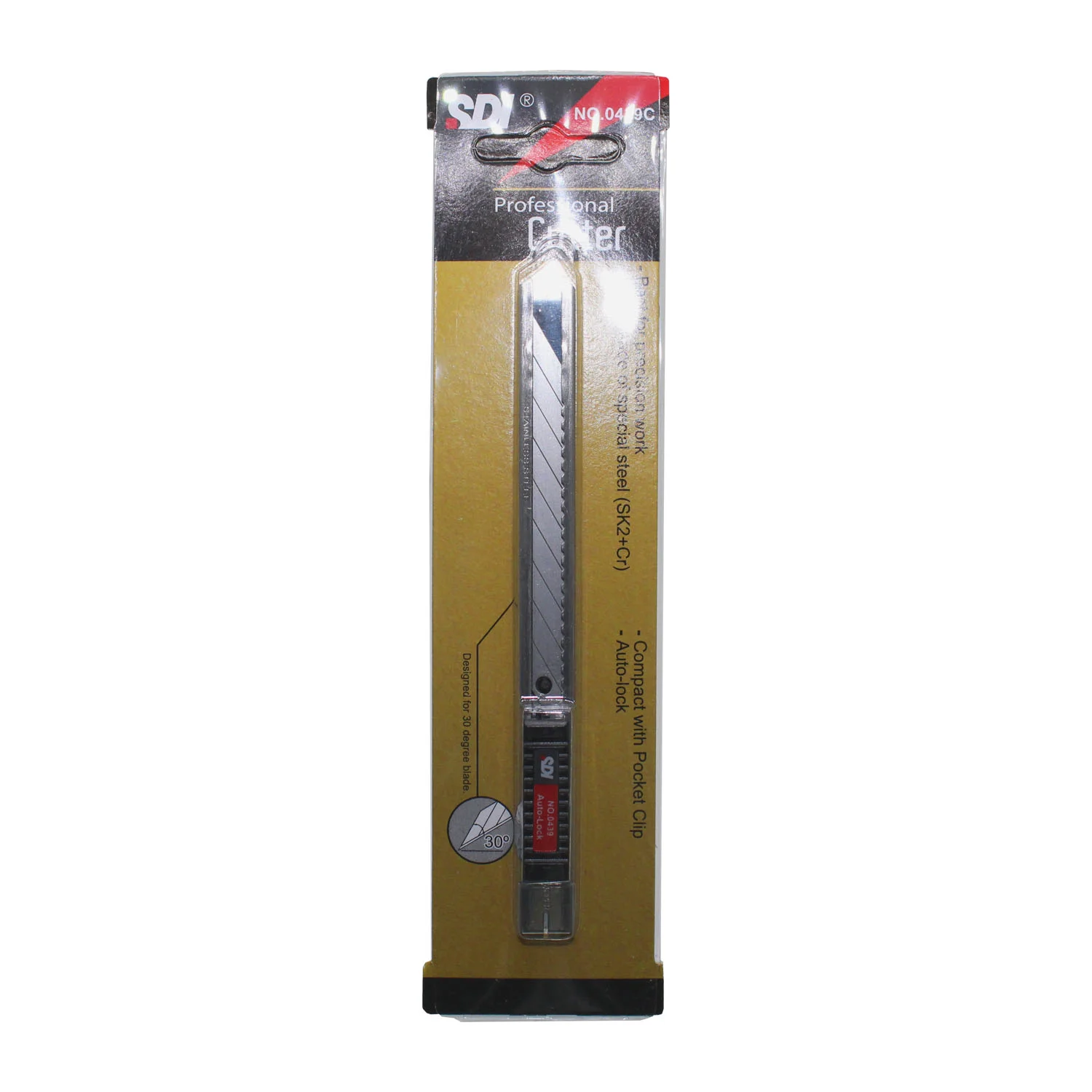 [0439C] Cuchillo Cartonero SDI 9mm 30° Metálico con Autobloqueo