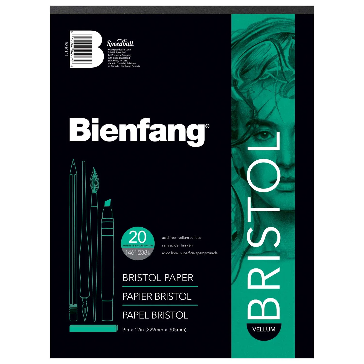 [R210121] Block Bienfang Papel Bristol Normal 22x30cm 238gr. 20hj