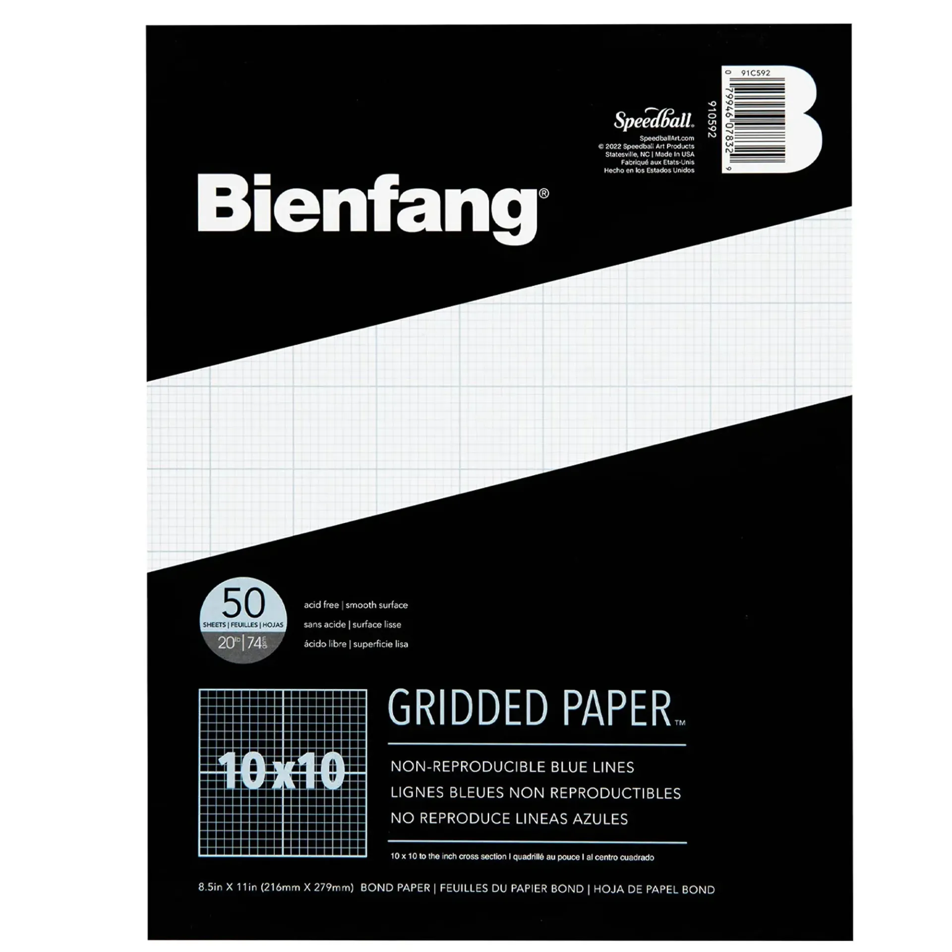 [910592] Block Bienfang Papel Cuadriculado 21.6x27.9cm 75gr. 50hj