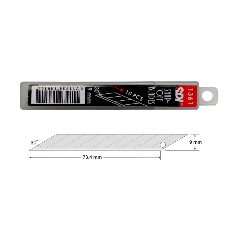 [#1361] Repuesto Cuchillo Cartonero SDI 9mm en 30° (10ud)