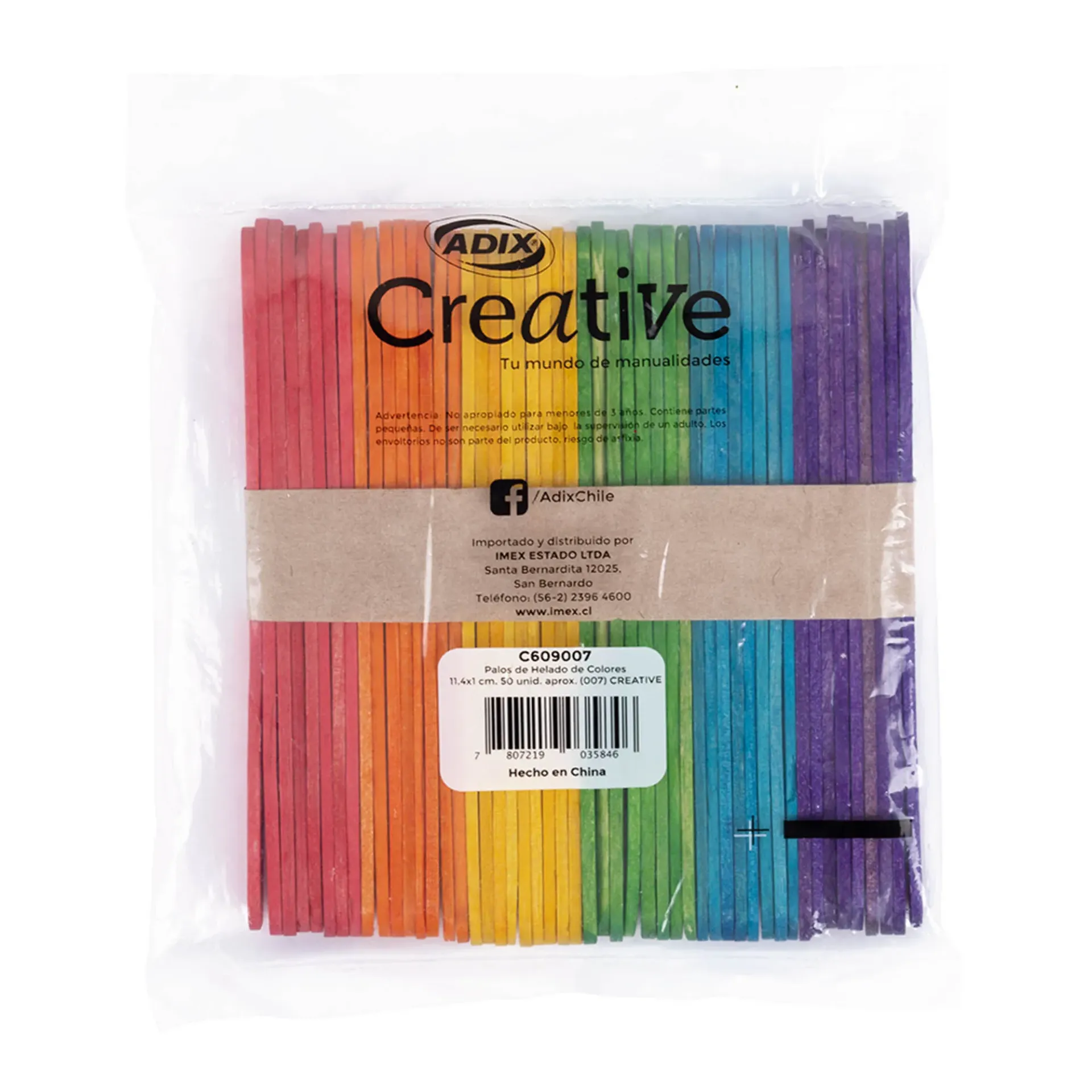 [C609007] Palitos de Helado Adix Colores Surtidos (50ud)