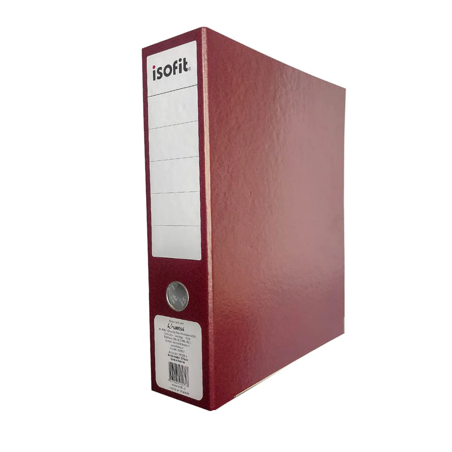 [9520-6] Archivador Oficio Lomo Ancho (F3) Isofit 3 Pulgadas Burdeo Clásico